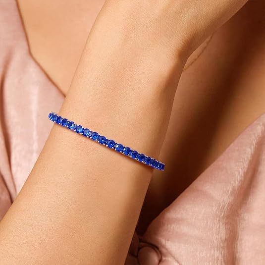 Blue Stone Tennis Bracelet | Amelia Bellrose Jewellery