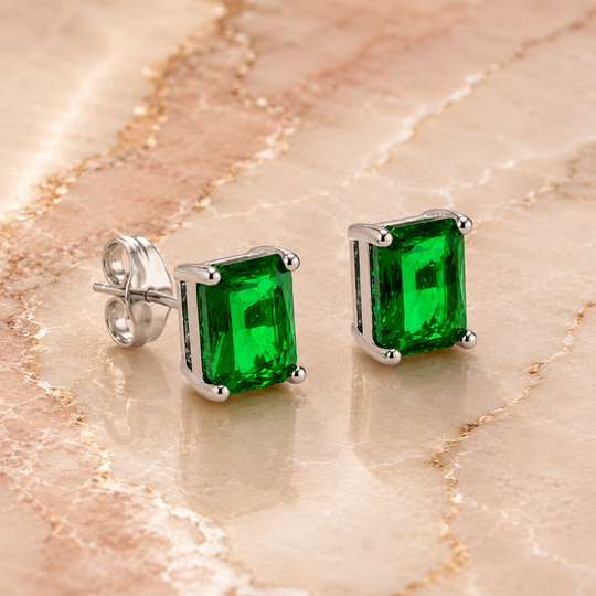 Emerald Stud Earrings | Amelia Bellrose Jewellery