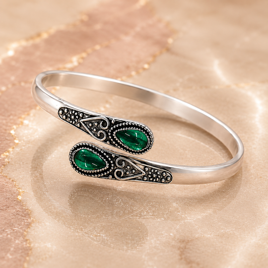 Vintage Open Silver Bangle | Amelia Bellrose Jewellery