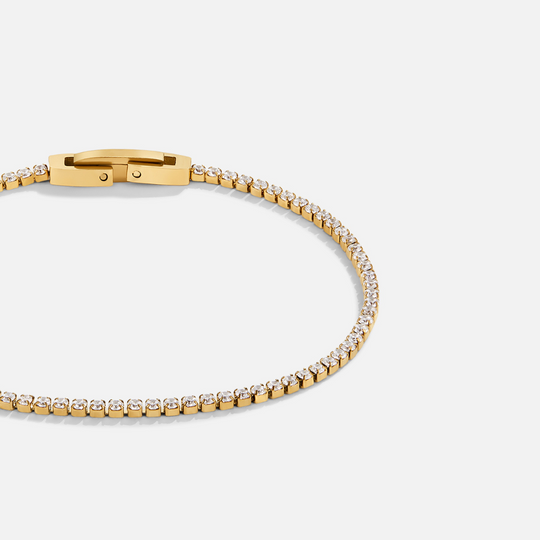 Gold Crystal Tennis Necklace | Amelia Bellrose Jewellery