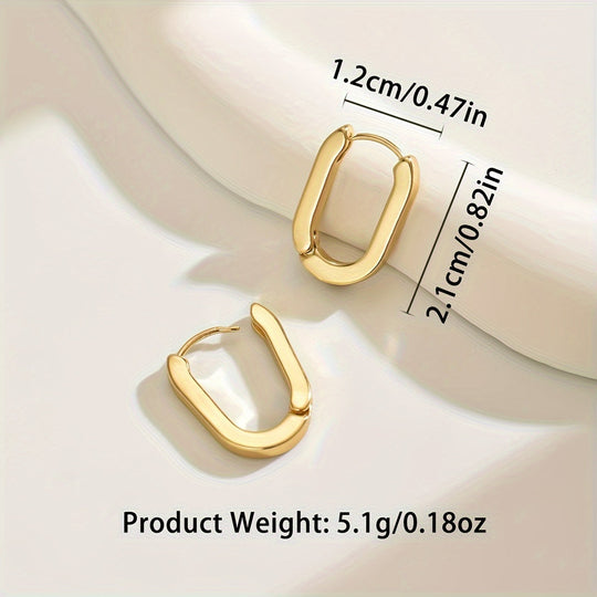 Oval Gold Hoop Earrings | Amelia Bellrose Jewellery