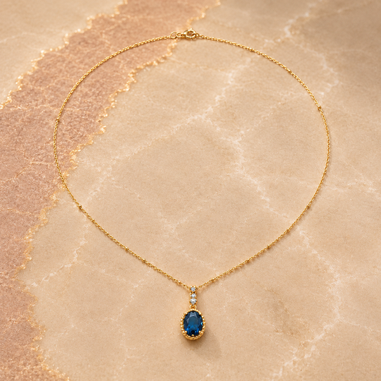 Blue Crystal Drop Necklace | Amelia Bellrose Jewellery