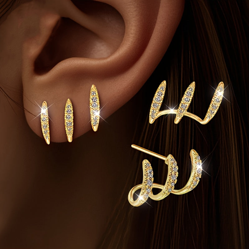 Triple Crystal Hoop Earrings | Amelia Bellrose Jewellery