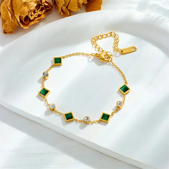 Crystal Station Gold Bracelet | Amelia Bellrose Jewellery