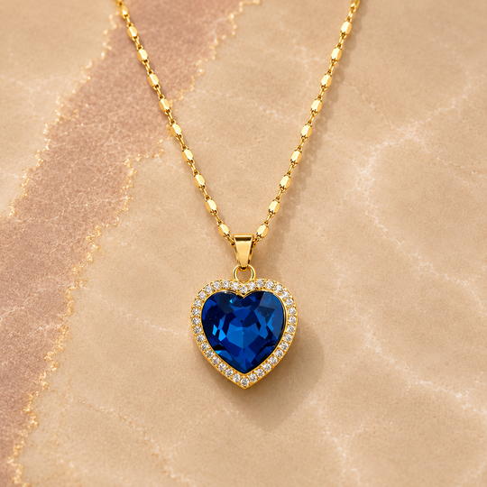 Crystal Heart Halo Necklace | Amelia Bellrose Jewellery