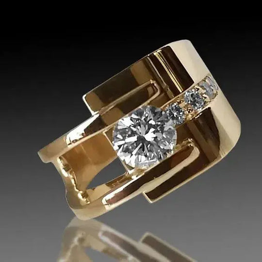 Statement Crystal Band Ring | Amelia Bellrose Jewellery