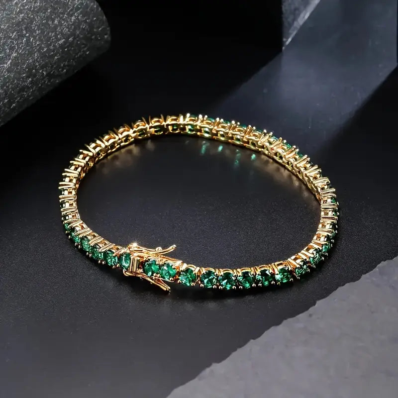 Full Tennis Gold Bracelet | Amelia Bellrose Jewellery