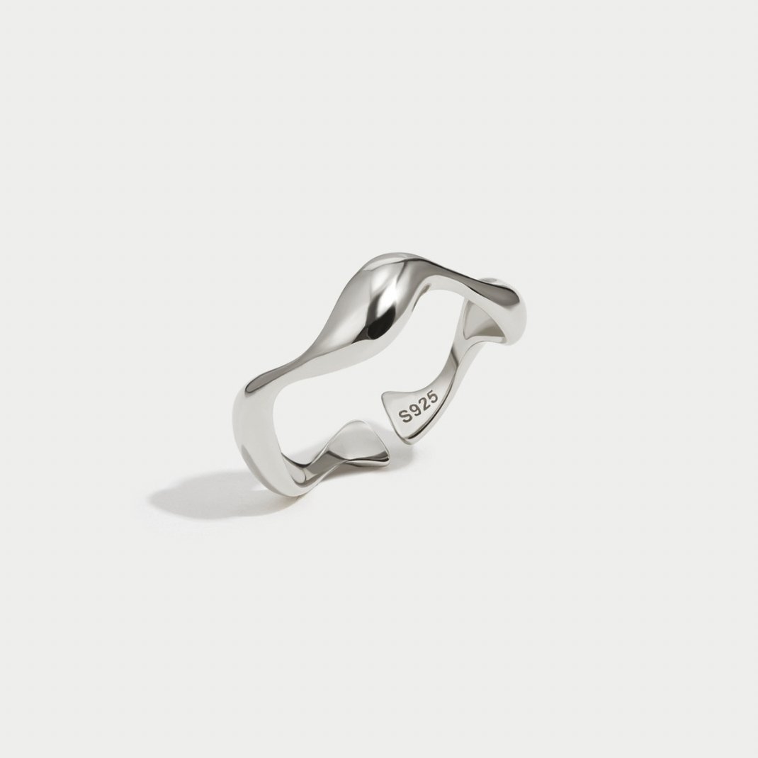 Sculpted Wave Silver Ring | Amelia Bellrose Jewellery