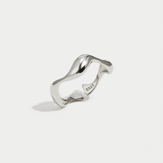 Sculpted Wave Silver Ring | Amelia Bellrose Jewellery