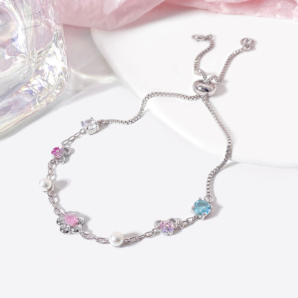 Multicolor Floral Slider Bracelet Gold | Amelia Bellrose Jewellery