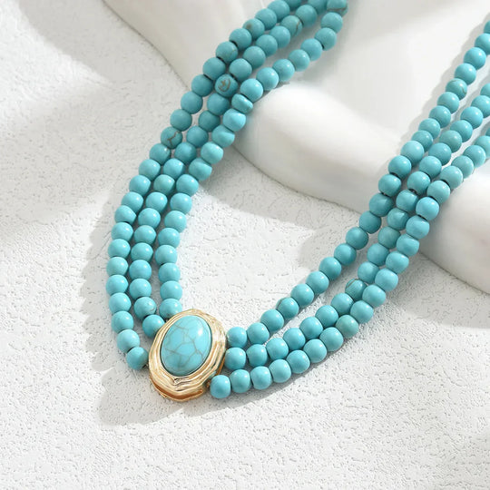 Turquoise Beaded Choker Necklace | Amelia Bellrose Jewellery