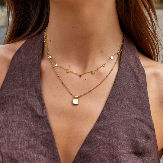 Disc Chain Gold Necklace | Amelia Bellrose Jewellery