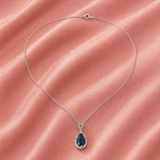 Blue Crystal Teardrop Twist Necklace | Amelia Bellrose Jewellery