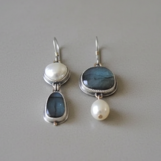 Mixed Stone & Pearl Drop Earrings | Amelia Bellrose Jewellery