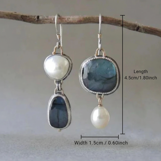 Mixed Stone & Pearl Drop Earrings | Amelia Bellrose Jewellery
