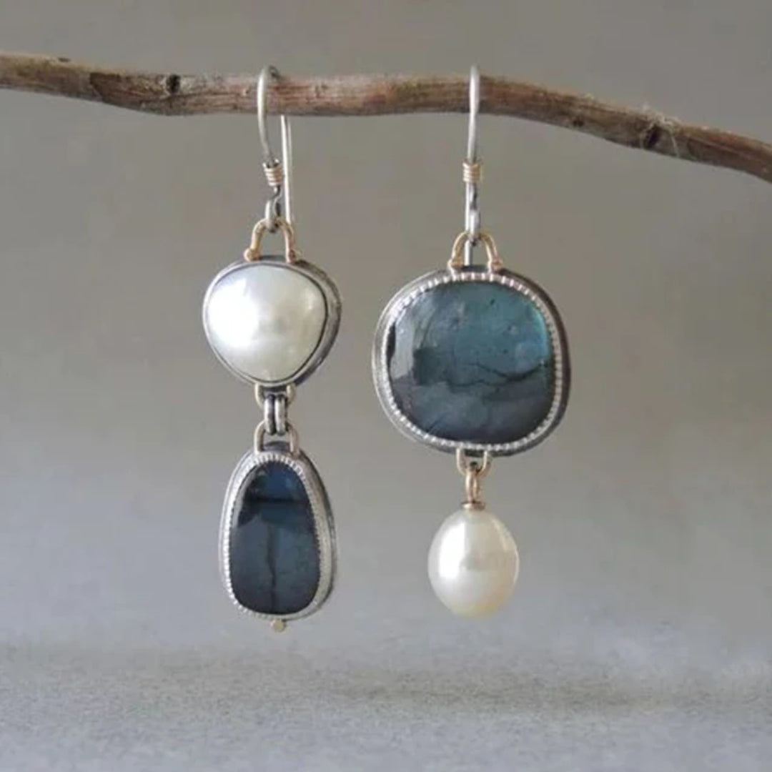 Mixed Stone & Pearl Drop Earrings | Amelia Bellrose Jewellery