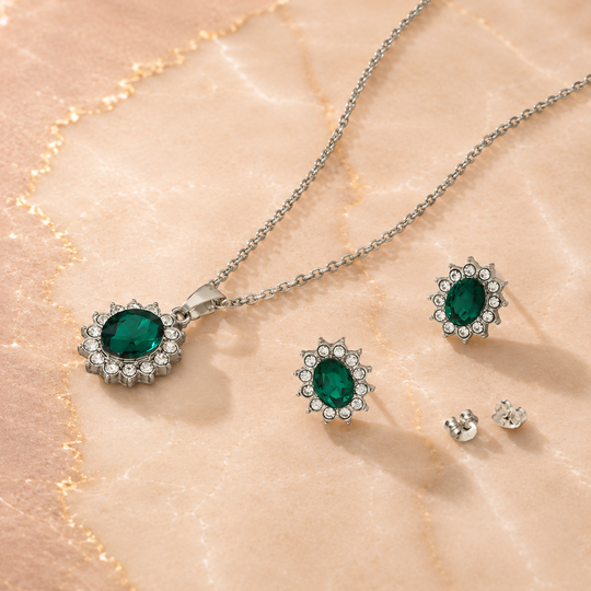 Crystal Halo Jewellery Set | Amelia Bellrose Jewellery