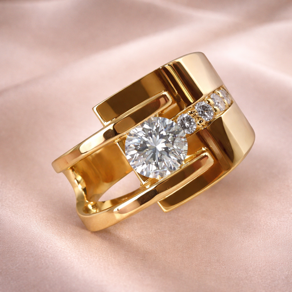 Statement Crystal Band Ring | Amelia Bellrose Jewellery