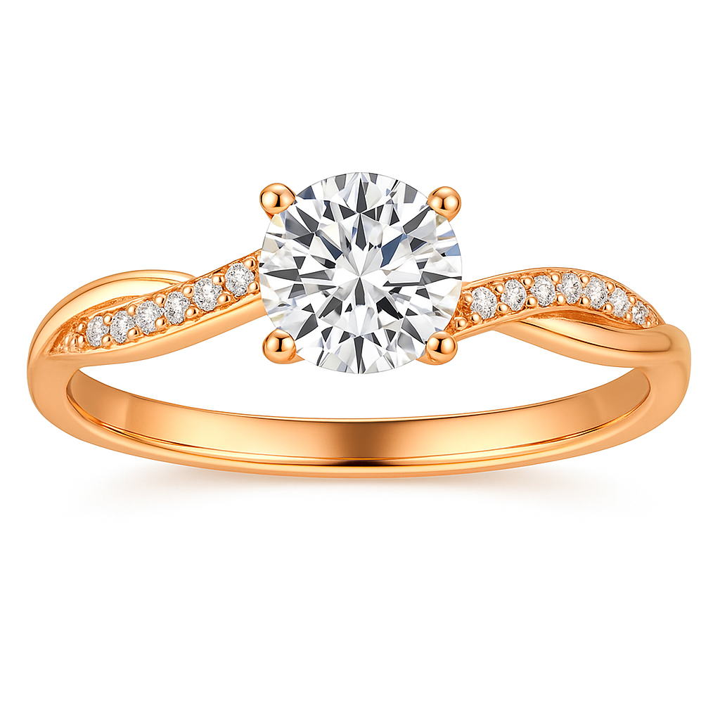 Solitaire Crystal Twist Ring | Amelia Bellrose Jewellery