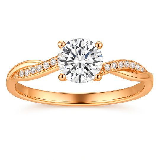 Solitaire Crystal Twist Ring | Amelia Bellrose Jewellery