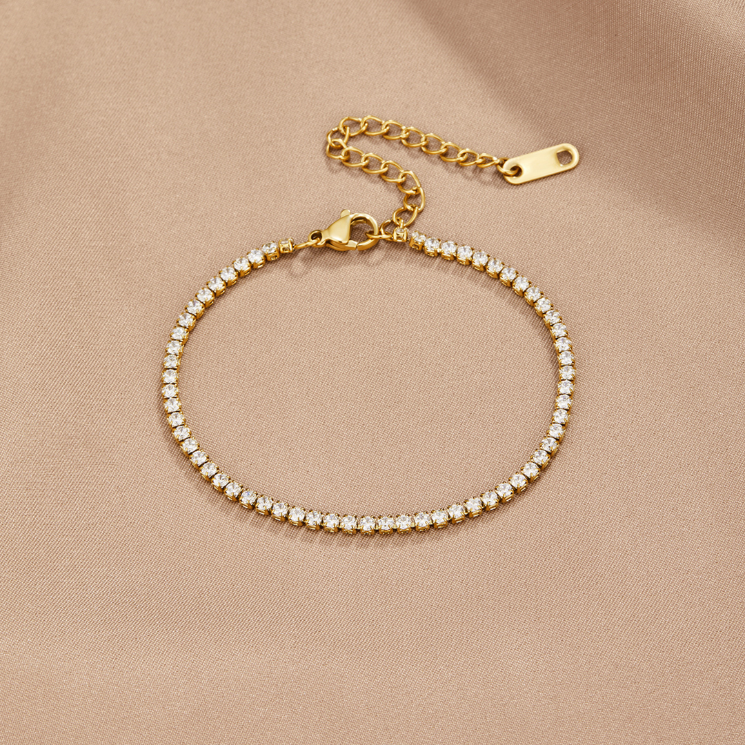 Gold Crystal Tennis Bracelet | Amelia Bellrose Jewellery