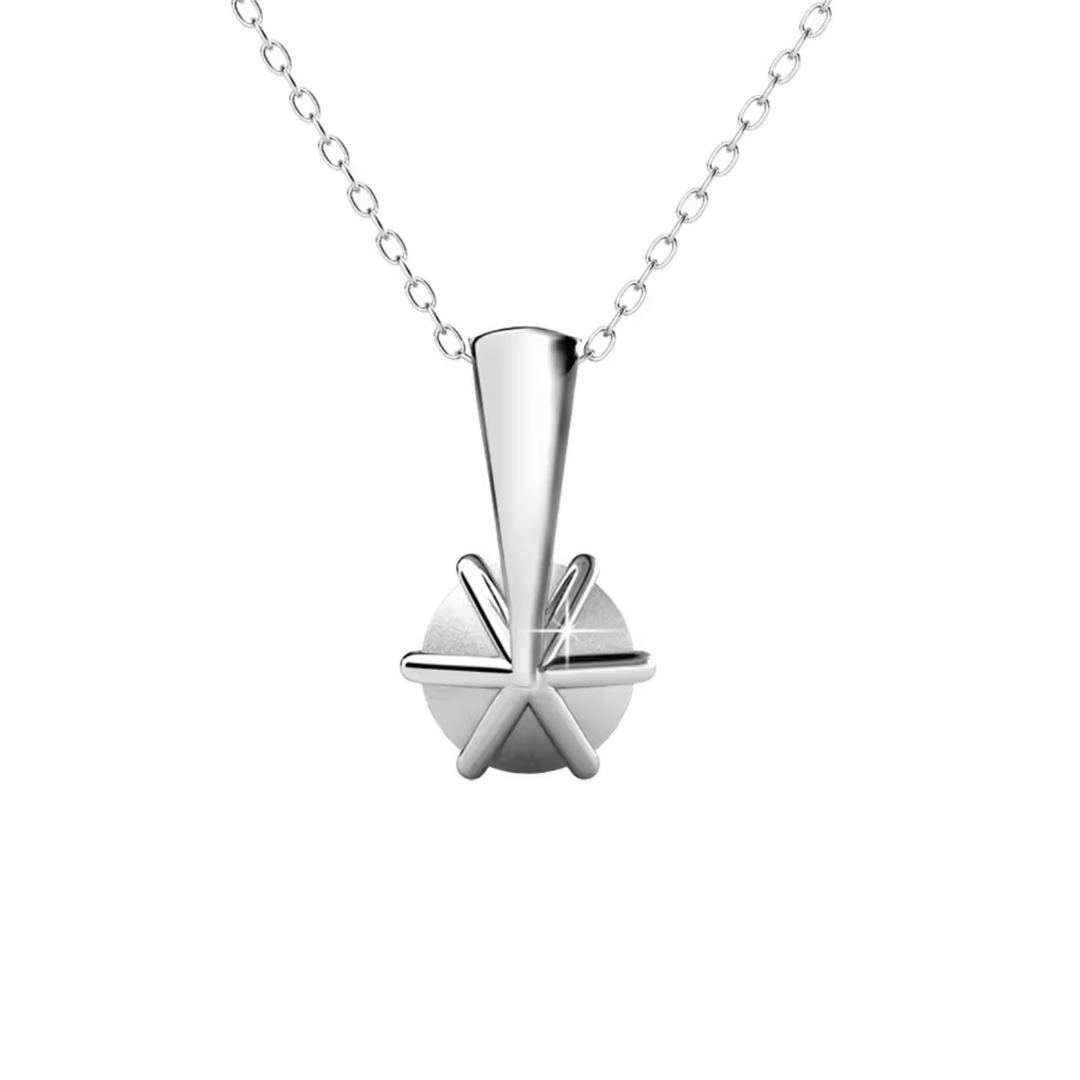 Red Crystal Solitaire Necklace Silver | Amelia Bellrose Jewellery