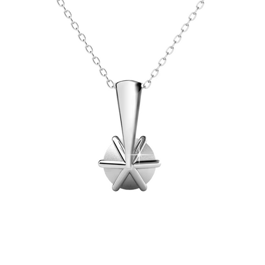 Red Crystal Solitaire Necklace Silver | Amelia Bellrose Jewellery