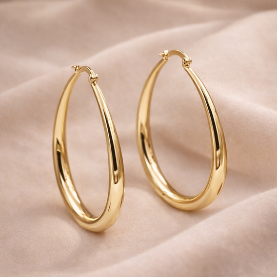Sculpted Gold Hoop Earrings | Amelia Bellrose Jewellery