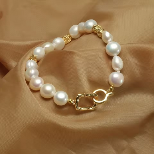 Baroque Pearl Gold Accent Bracelet | Amelia Bellrose Jewellery