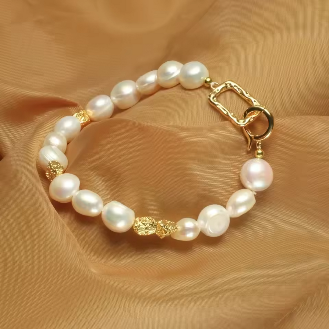 Baroque Pearl Gold Accent Bracelet | Amelia Bellrose Jewellery