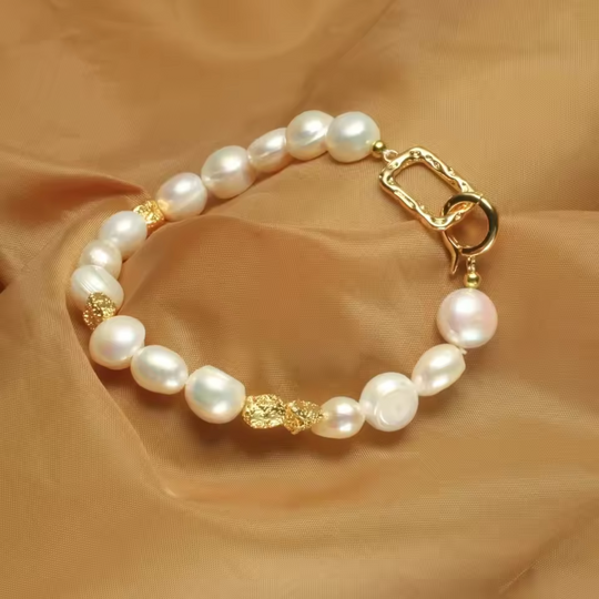 Baroque Pearl Gold Accent Bracelet | Amelia Bellrose Jewellery