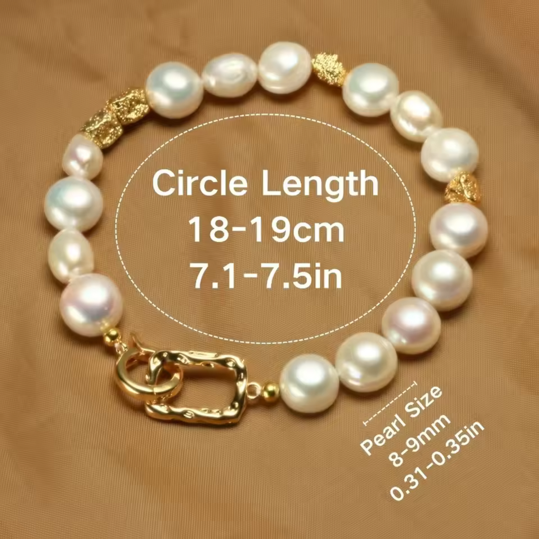 Baroque Pearl Gold Accent Bracelet | Amelia Bellrose Jewellery