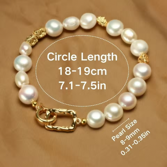 Baroque Pearl Gold Accent Bracelet | Amelia Bellrose Jewellery