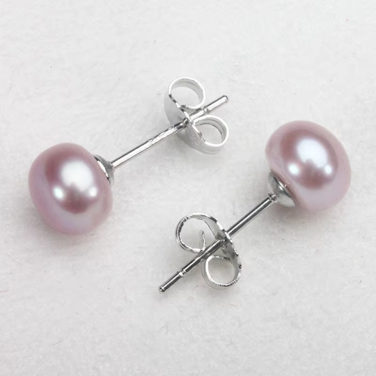 Classic Pearl Stud Earrings Silver | Amelia Bellrose Jewellery