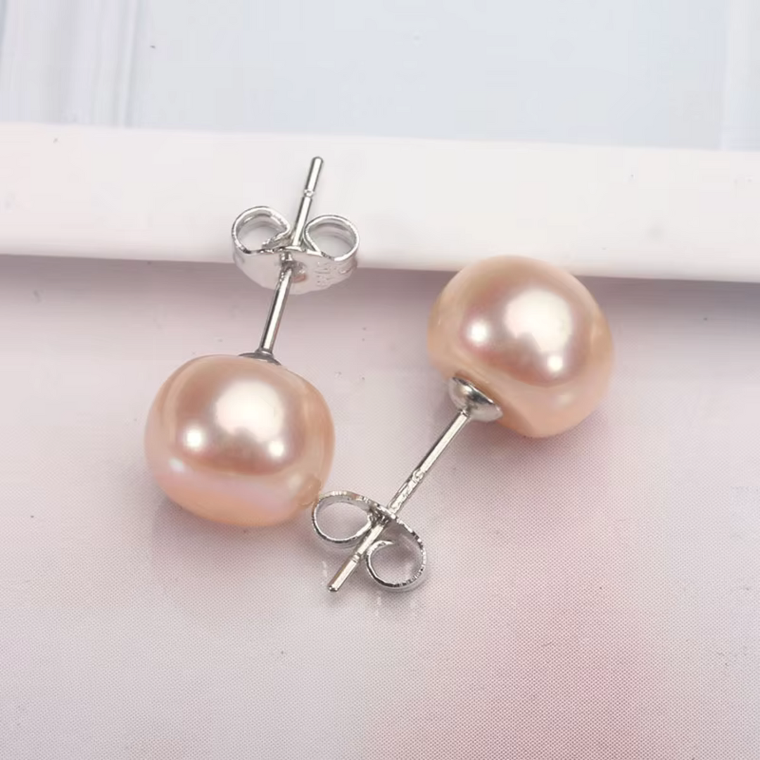 Classic Pearl Stud Earrings Silver | Amelia Bellrose Jewellery