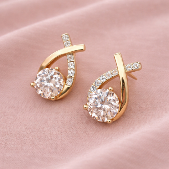 Zirconia Curve Drop Earrings | Amelia Bellrose Jewellery
