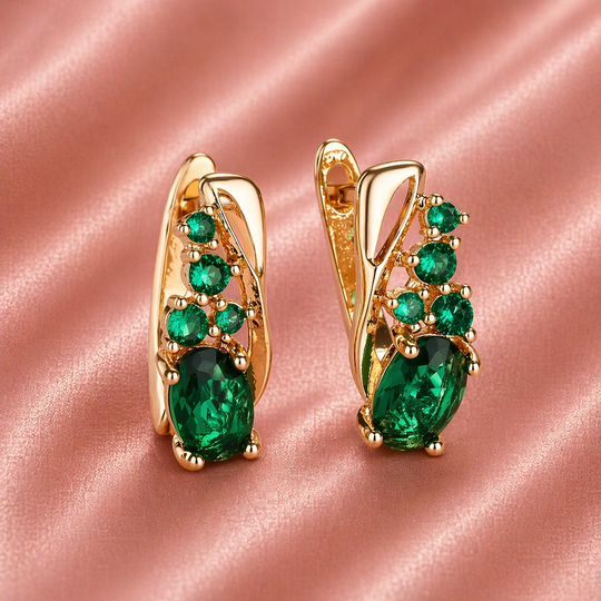 Cluster Drop Gold Earrings | Amelia Bellrose Jewellery