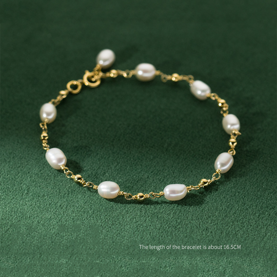 Freshwater Pearl Chain Bracelet Gold | Amelia Bellrose Jewellery