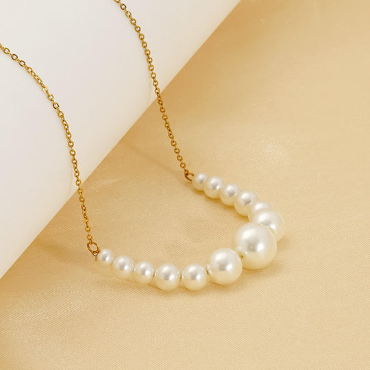 Graduated Pearl Necklace Gold | Amelia Bellrose Jewellery