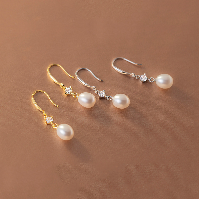 Pearl Crystal Drop Earrings Gold | Amelia Bellrose Jewellery