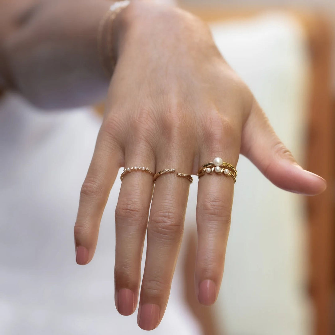 Pearl Wave Ring Gold | Amelia Bellrose Jewellery