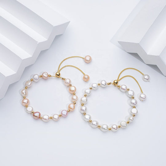 Pearl Slider Bracelet Gold | Amelia Bellrose Jewellery