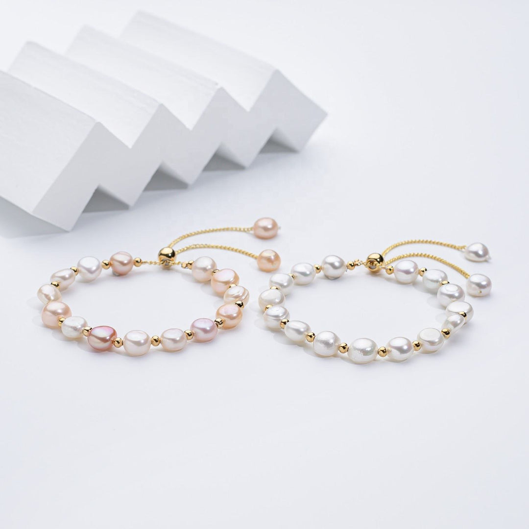 Pearl Slider Bracelet Gold | Amelia Bellrose Jewellery