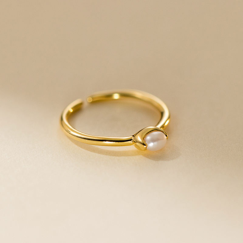 Pearl Wrap Open Ring Gold | Amelia Bellrose Jewellery