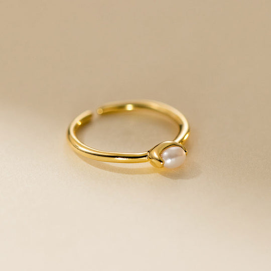 Pearl Wrap Open Ring Gold | Amelia Bellrose Jewellery