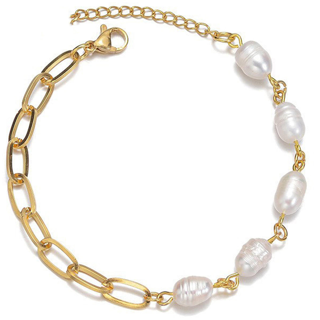 Freshwater Pearl Chain Bracelet Gold | Amelia Bellrose Jewellery