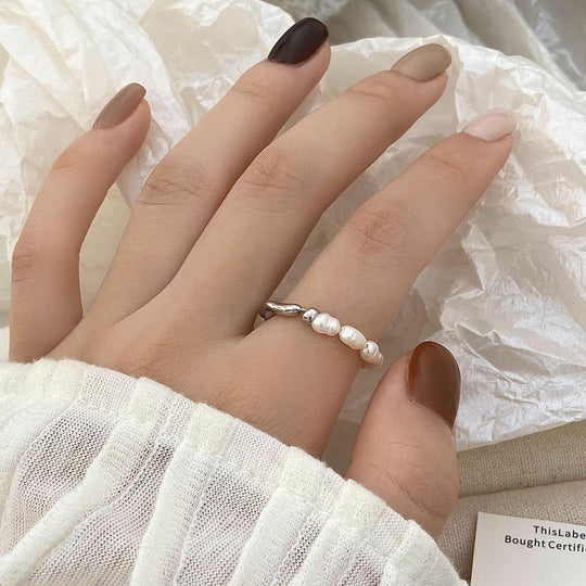 Pearl Wrap Ring Set Gold & Silver | Amelia Bellrose Jewellery