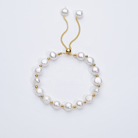 Pearl Slider Bracelet Gold | Amelia Bellrose Jewellery
