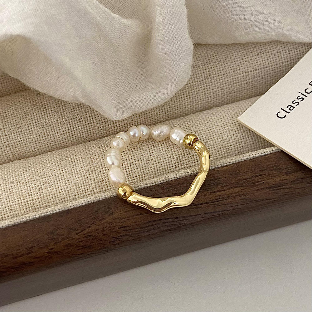 Pearl Wrap Ring Set Gold & Silver | Amelia Bellrose Jewellery