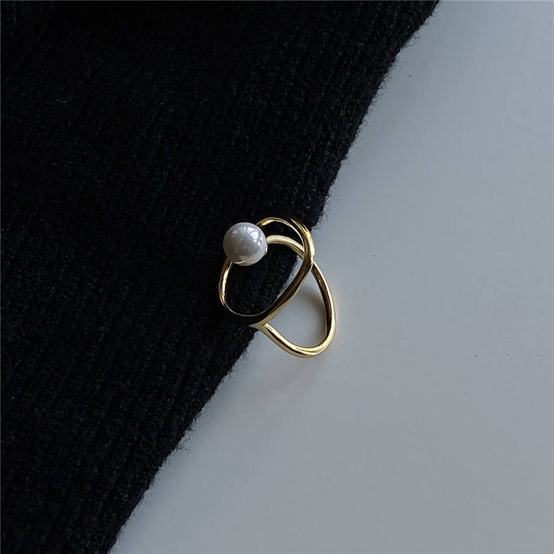 Pearl Circle Gold Ring | Amelia Bellrose Jewellery